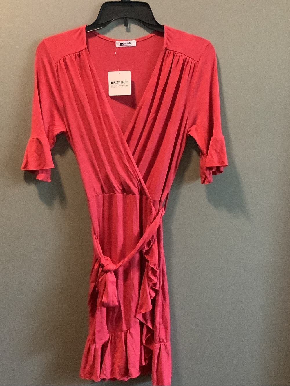 LAmade Coral V-Neck Wrap Top Dress